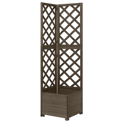 vidaXL Corner Trellis Planter Grey 40x40x150 cm Solid Fir Wood, grey vidaXL Corner Trellis Planter Grey 40x40x150 cm Solid Fir Wood