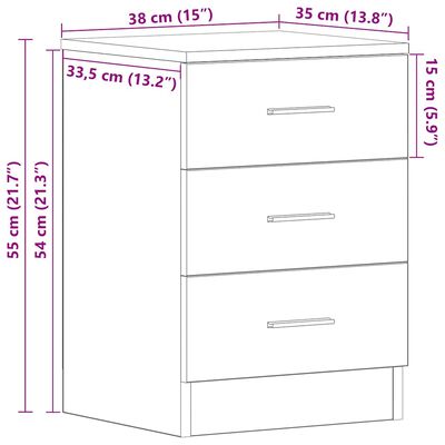 vidaXL Bedside Cabinets 2 pcs Brown Oak 38x35x56 cm Engineered Wood, brown oak vidaXL Bedside Cabinets 2 pcs Brown Oak 38x35x56 cm Engineered Wood