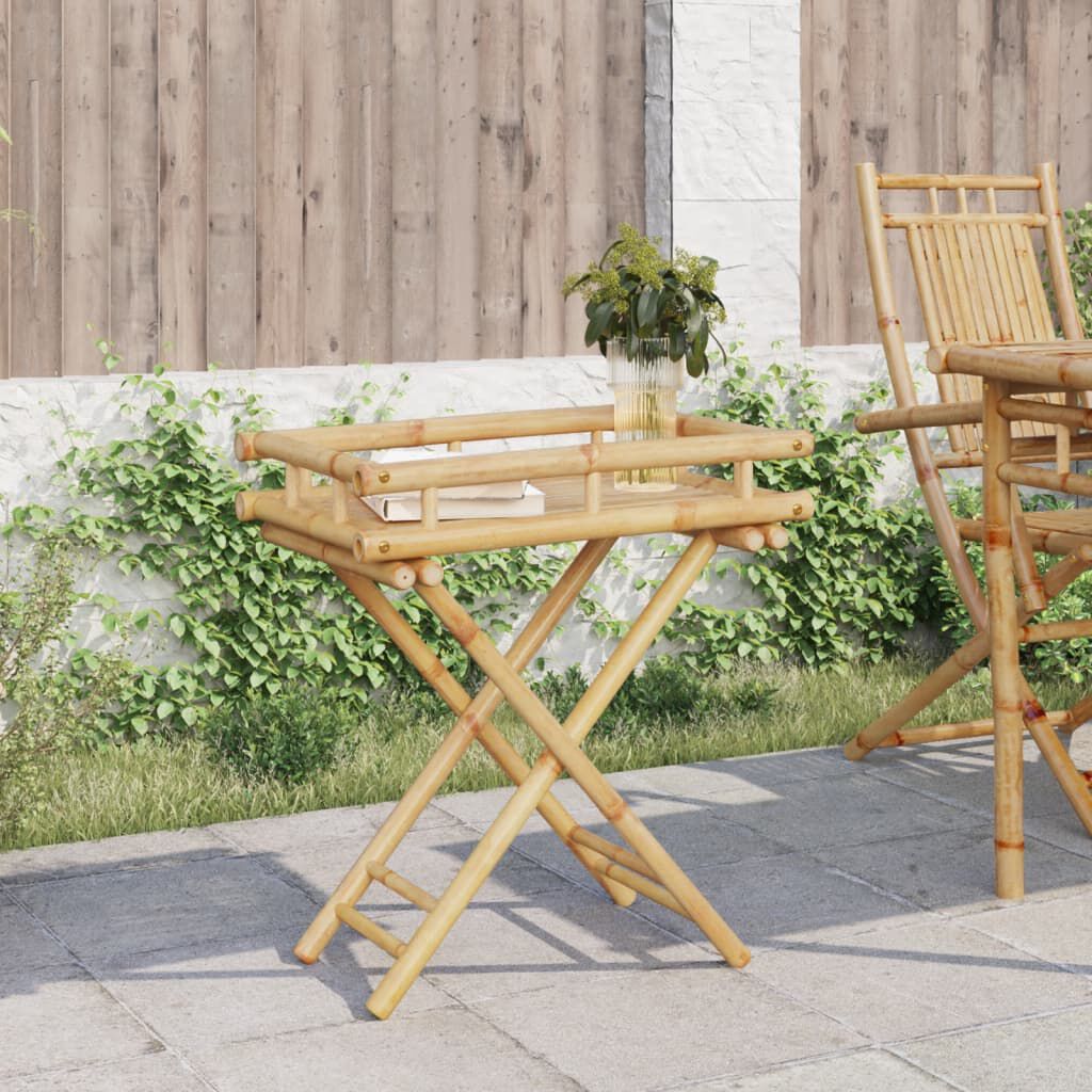 vidaXL Folding Tray Table 60x40x68 cm Bamboo