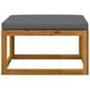 vidaXL Footrest with Dark Grey Cushion Solid Acacia Wood