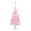 vidaXL Artificial Pre-lit Christmas Tree with Ball Set Pink 210 cm PVC
