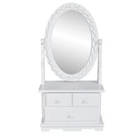 vidaXL Vanity Makeup Table with Oval Swing Mirror MDF,  vidaXL Vanity Makeup Table with Oval Swing Mirror MDF