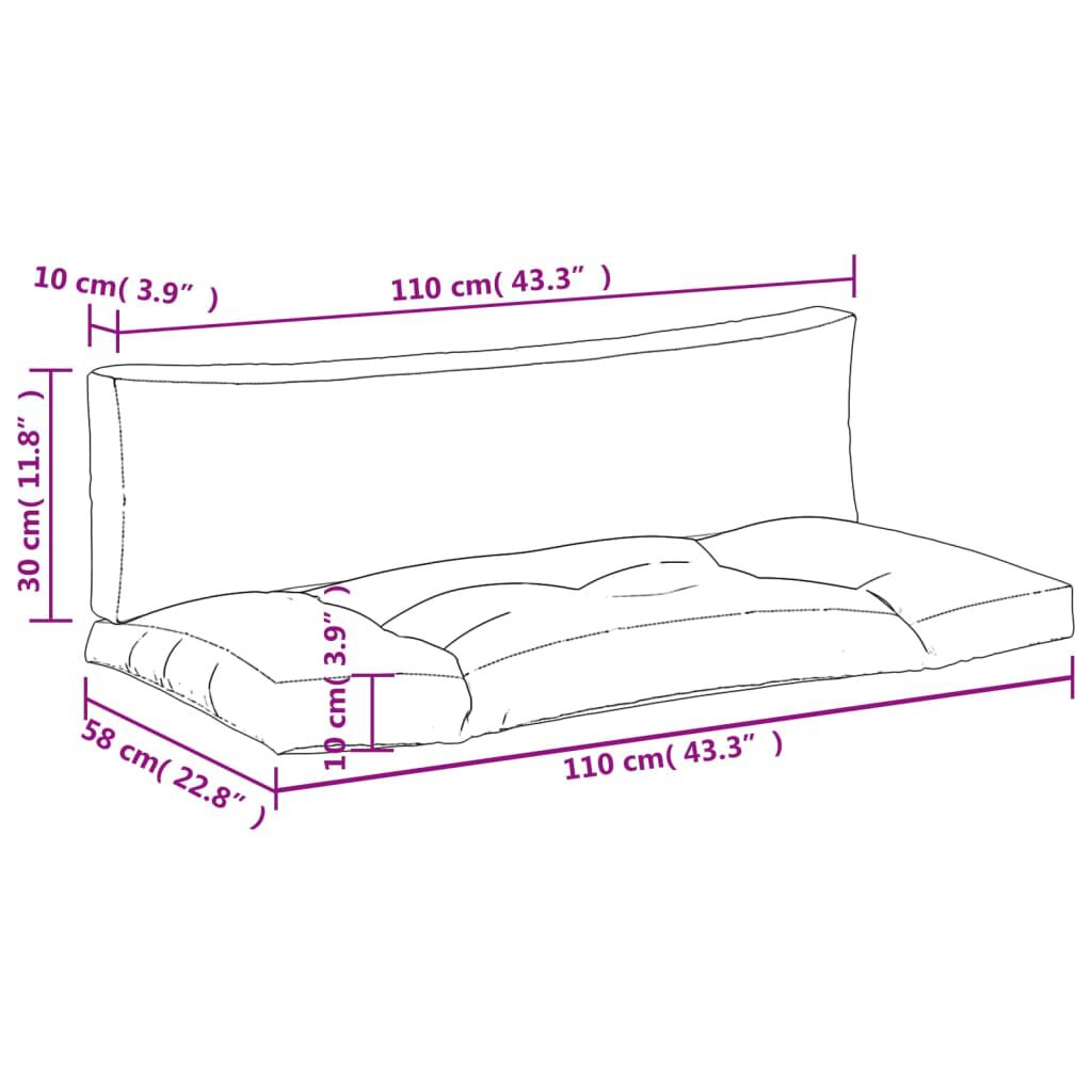 vidaXL Pallet Cushions 2 pcs Anthracite Fabric