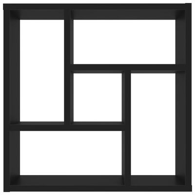 vidaXL Wall Shelf Black 45.1x16x45.1 cm Engineered Wood, black vidaXL Wall Shelf Black 45.1x16x45.1 cm Engineered Wood
