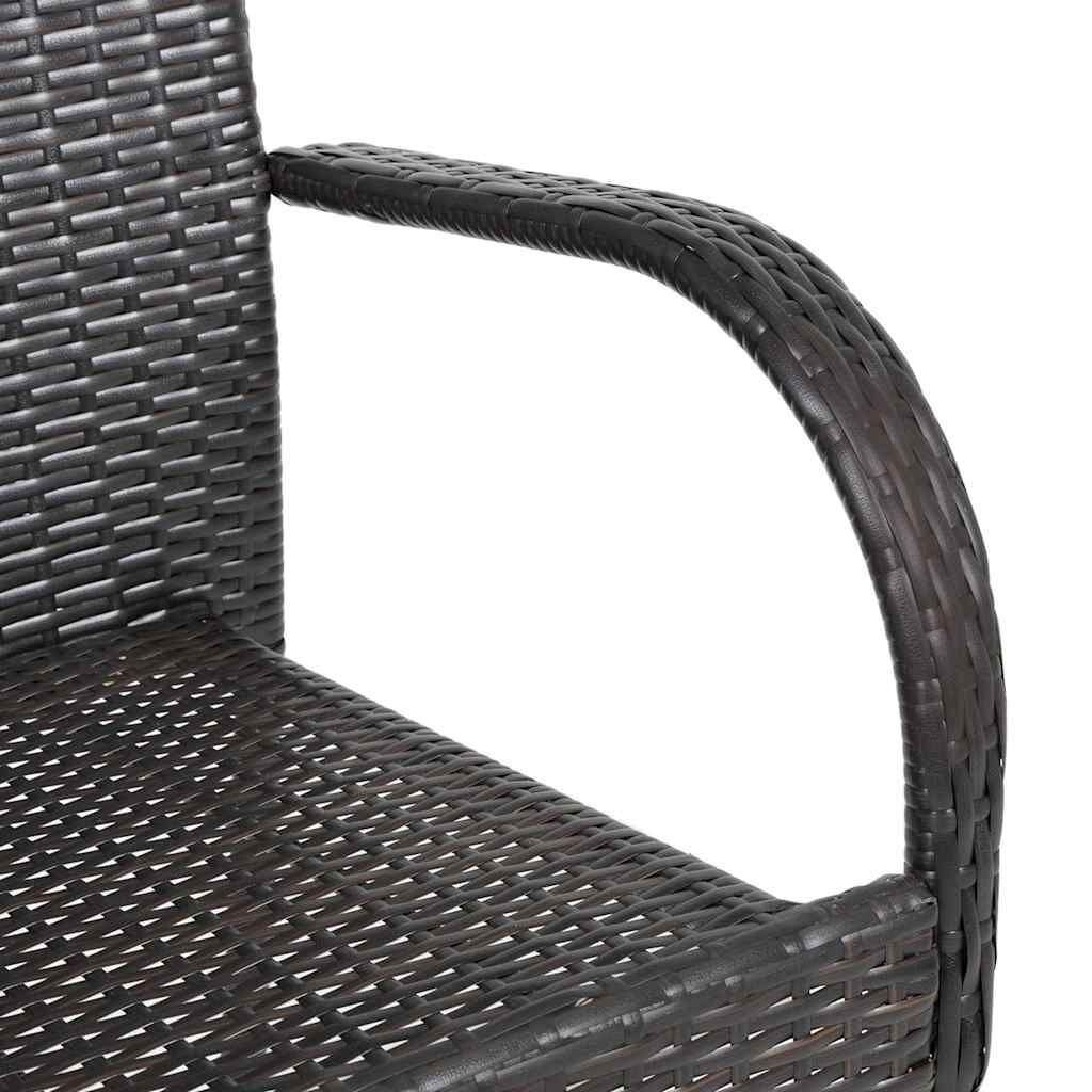 vidaXL Stackable Outdoor Chairs 2 pcs Poly Rattan Brown