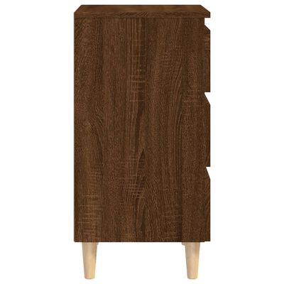 vidaXL Bed Cabinet with Solid Wood Legs Brown Oak 40x35x69 cm, brown oak vidaXL Bed Cabinet with Solid Wood Legs Brown Oak 40x35x69 cm