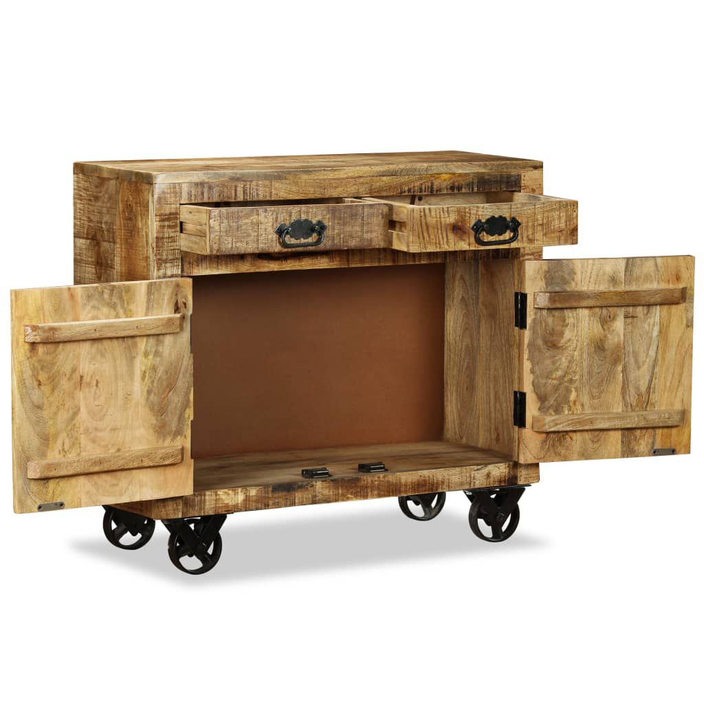 vidaXL Sideboard with 2 Drawers and 1 Cabinet Rough Mango Wood