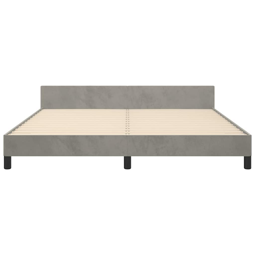 vidaXL Bed Frame without Mattress Light Grey 180x200 cm Super King Velvet