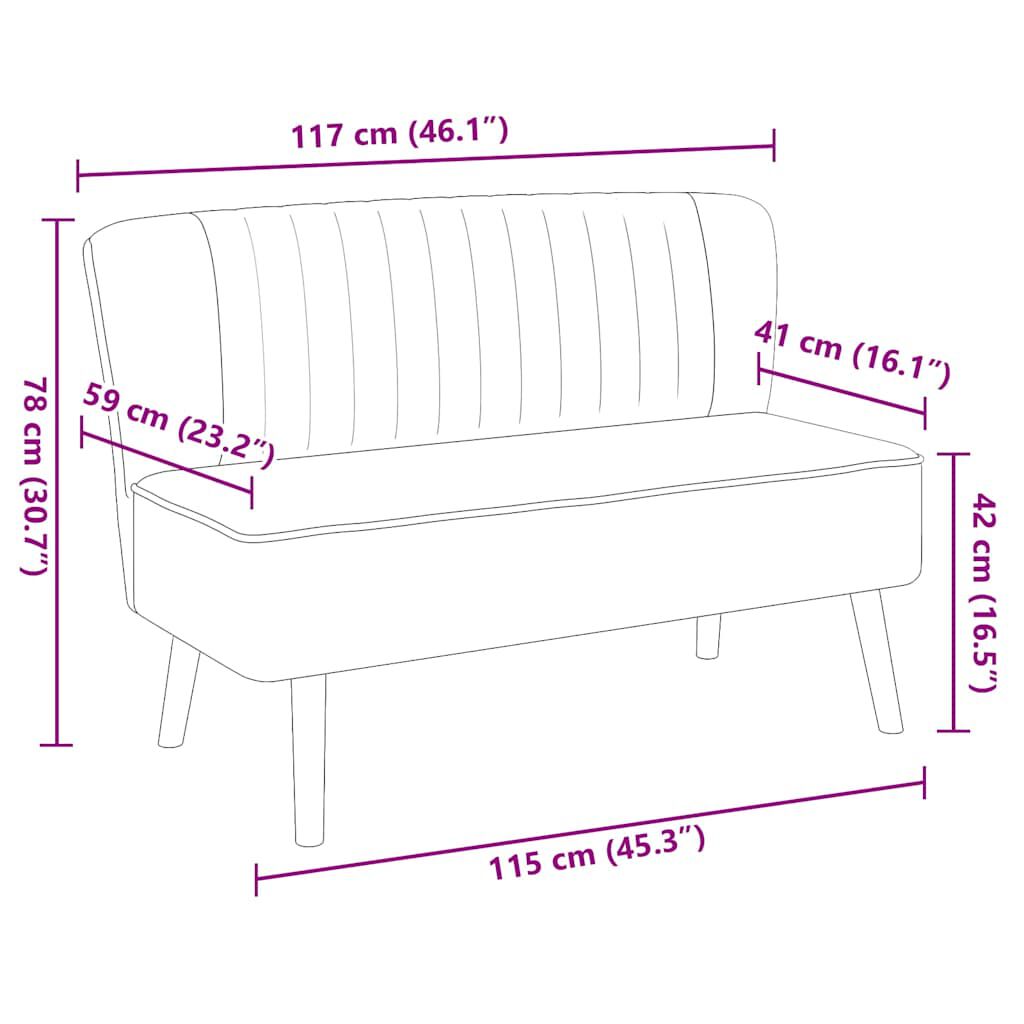 vidaXL Sofa Fabric 117x55.5x77 cm Dark Grey
