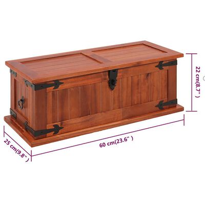 vidaXL Storage Chest 60x25x22 cm Solid Acacia Wood,  vidaXL Storage Chest 60x25x22 cm Solid Acacia Wood