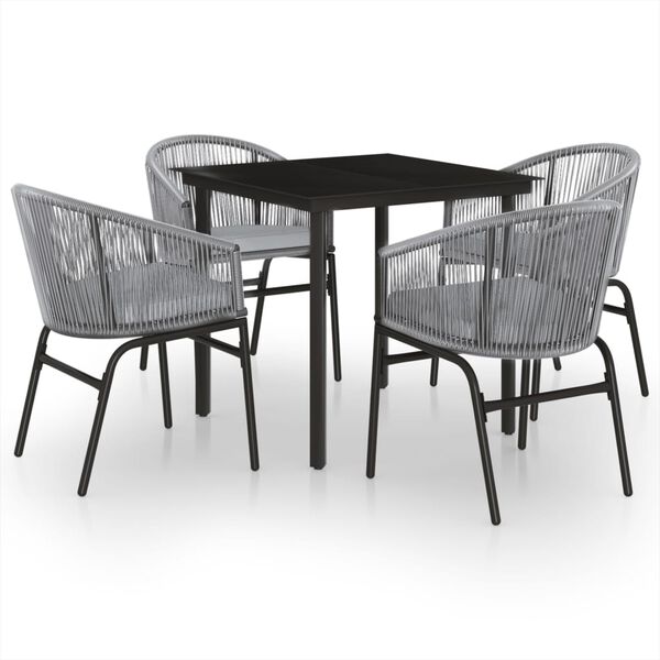 vidaXL 5 Piece Garden Dining Set Grey