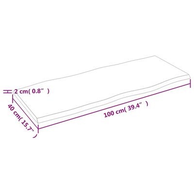 vidaXL Table Top Light Brown 100x40x2 cm Treated Solid Wood Oak Live Edge, light brown vidaXL Table Top Light Brown 100x40x2 cm Treated Solid Wood Oak Live Edge
