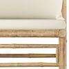 vidaXL 5 Piece Garden Lounge Set with Cream White Cushions Bamboo