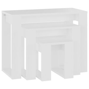 vidaXL Nesting Tables 3 pcs White Engineered Wood