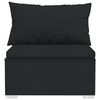 vidaXL 9 Piece Garden Lounge Set with Cushions Poly Rattan Black