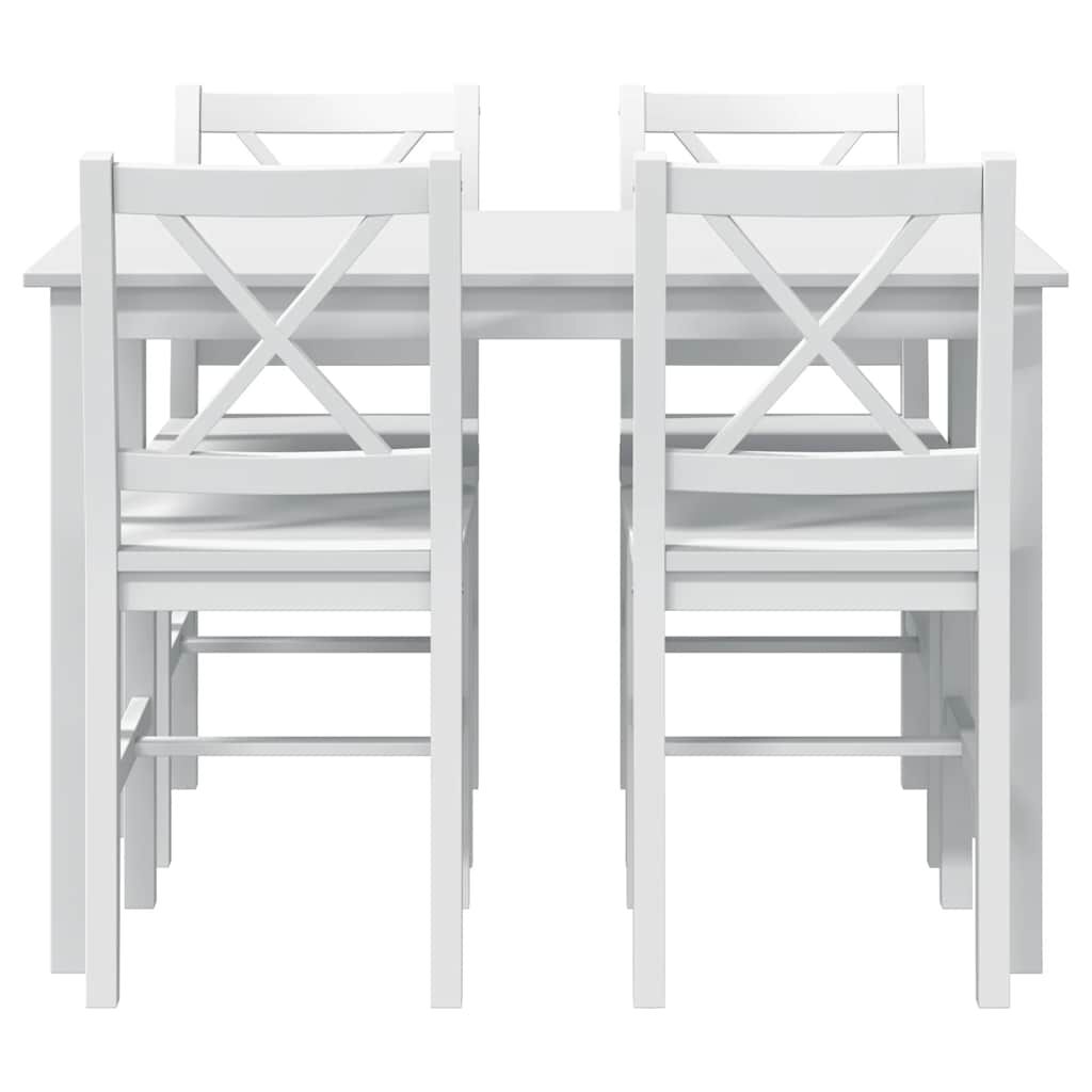 vidaXL 5 Piece Dining Set White