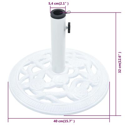 vidaXL Umbrella Base White 9 kg 40 cm Cast Iron, white vidaXL Umbrella Base White 9 kg 40 cm Cast Iron