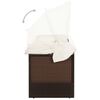 vidaXL Garden Sofa with Canopy Poly Rattan Brown