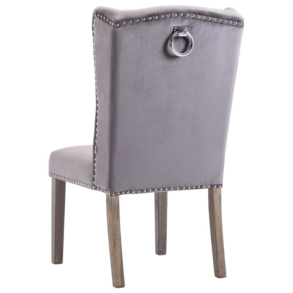 vidaXL Dining Chairs 2 pcs Grey Velvet