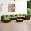 vidaXL 8 Piece Garden Lounge Set with Cushions Poly Rattan Brown
