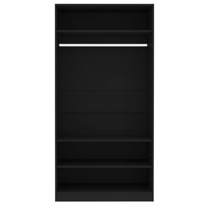 vidaXL Wardrobe Black 100x50x200 cm Engineered Wood, black vidaXL Wardrobe Black 100x50x200 cm Engineered Wood