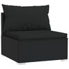 vidaXL 4 Piece Garden Lounge Set with Cushions Poly Rattan Black