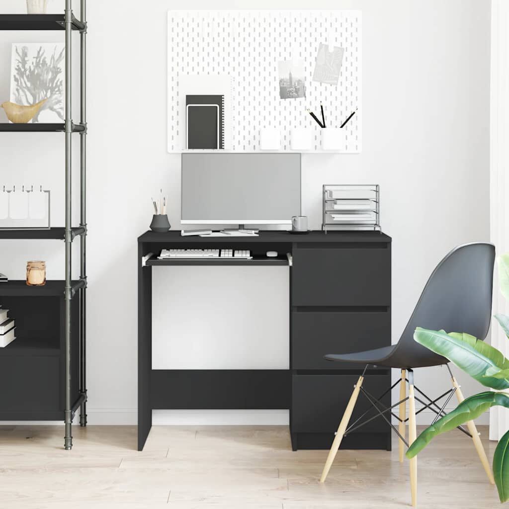 vidaXL Desk Black 90x45x76 cm Engineered Wood