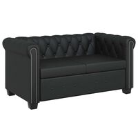 vidaXL Chesterfield 2-Seater Artificial Leather Black, black vidaXL Chesterfield 2-Seater Artificial Leather Black