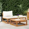 vidaXL 3 Piece Garden Lounge Set with Cream Cushions Solid Acacia Wood