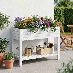 vidaXL Garden Raised Bed White 110x45x79 cm Polypropylene