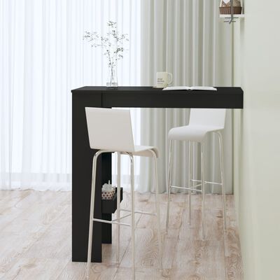 vidaXL Wall Bar Table Black 102x45x103.5 cm Engineered Wood, black vidaXL Wall Bar Table Black 102x45x103.5 cm Engineered Wood