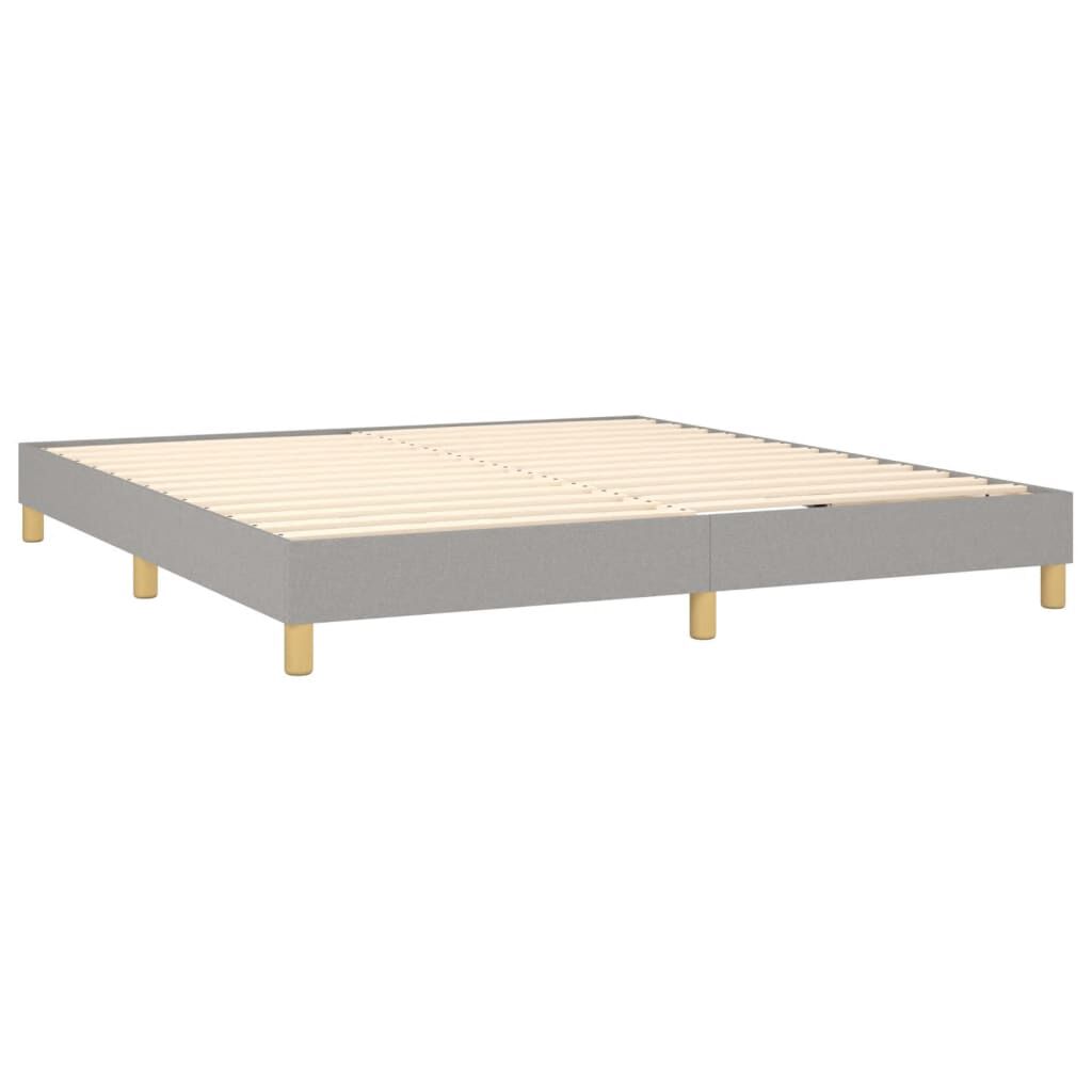 vidaXL Bed Frame without Mattress Light Grey 180x200 cm Super King Fabric
