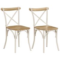 vidaXL Cross Chairs 2 pcs White Solid Mango Wood,  vidaXL Cross Chairs 2 pcs White Solid Mango Wood