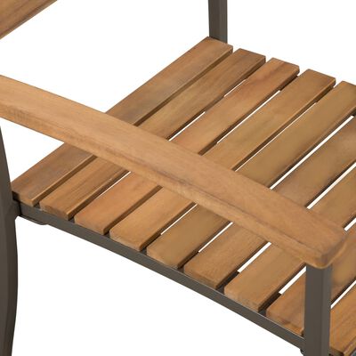vidaXL 7 Piece Outdoor Dining Set Solid Acacia Wood and Steel,  vidaXL 7 Piece Outdoor Dining Set Solid Acacia Wood and Steel