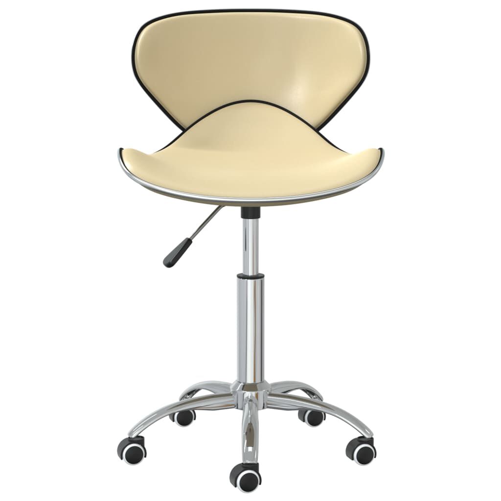 vidaXL Swivel Dining Chairs 2 pcs Cream Faux Leather