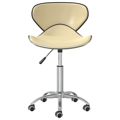 vidaXL Swivel Dining Chairs 2 pcs Cream Faux Leather, cream vidaXL Swivel Dining Chairs 2 pcs Cream Faux Leather