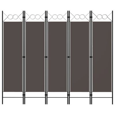 vidaXL 5-Panel Room Divider Anthracite 200x180 cm, anthracite vidaXL 5-Panel Room Divider Anthracite 200x180 cm
