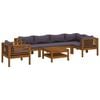 vidaXL 7 Piece Garden Lounge Set with Cushion Solid Acacia Wood