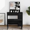 vidaXL Dressing Table with Mirror Black 86.5x35x136 cm