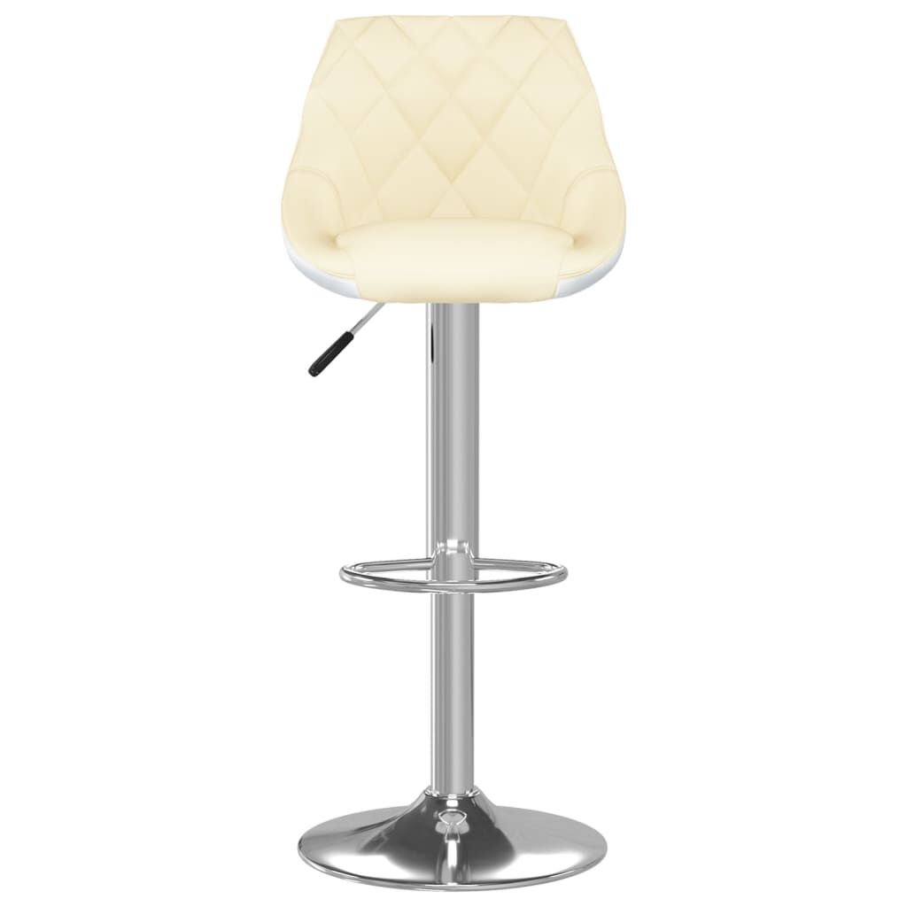vidaXL Bar Stools 2 pcs Cream and White Faux Leather