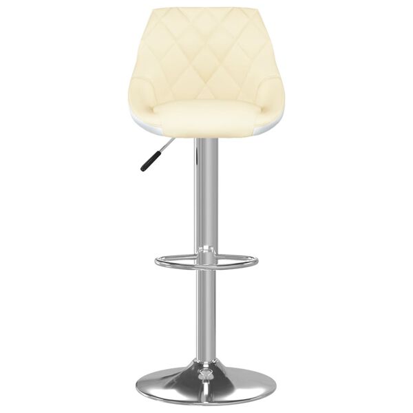 vidaXL Bar Stools 2 pcs Cream and White Faux Leather