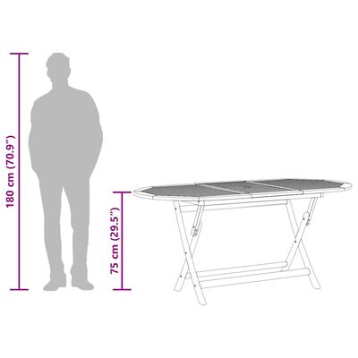 vidaXL Folding Garden Table 160x85x75 cm Solid Eucalyptus Wood, brown vidaXL Folding Garden Table 160x85x75 cm Solid Eucalyptus Wood