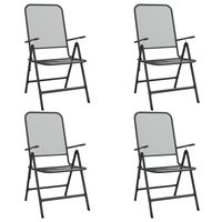 vidaXL Folding Garden Chairs 4 pcs Expanded Metal Mesh Anthracite,  vidaXL Folding Garden Chairs 4 pcs Expanded Metal Mesh Anthracite