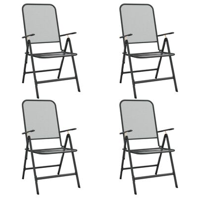 vidaXL Folding Garden Chairs 4 pcs Expanded Metal Mesh Anthracite,  vidaXL Folding Garden Chairs 4 pcs Expanded Metal Mesh Anthracite