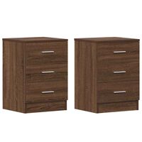 vidaXL Bedside Cabinets 2 pcs Brown Oak 38x35x56 cm Engineered Wood
