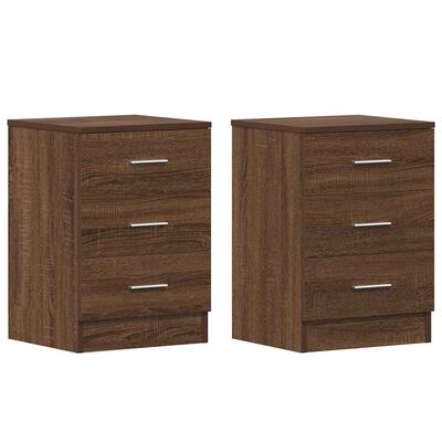 vidaXL Bedside Cabinets 2 pcs Brown Oak 38x35x56 cm Engineered Wood, brown oak vidaXL Bedside Cabinets 2 pcs Brown Oak 38x35x56 cm Engineered Wood