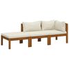 vidaXL 3 Piece Garden Lounge Set with Cream Cushion Solid Acacia Wood