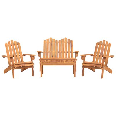 vidaXL 4 Piece Adirondack Garden Lounge Set Solid Wood Acacia, brown vidaXL 4 Piece Adirondack Garden Lounge Set Solid Wood Acacia