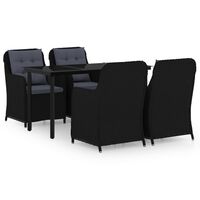 vidaXL 5 Piece Garden Dining Set Black