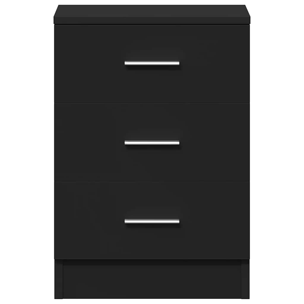 vidaXL Bedside Cabinet Black 38x35x56 cm Engineered Wood